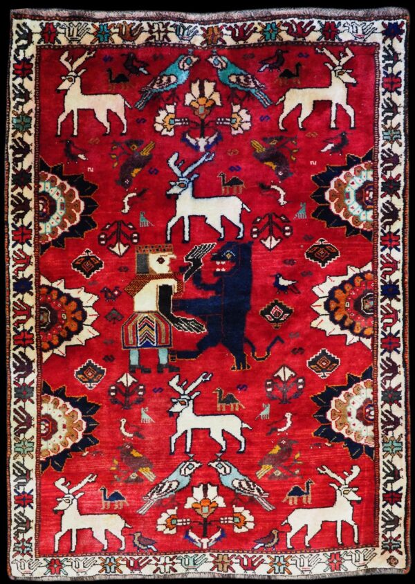 Qashqai Lion Hunting Rug  18-088